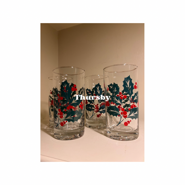 Vintage Holiday Water Glasses